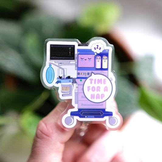 Personalized Anesthesia Machine Acrylic Nurse Badge Reel