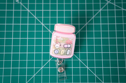 Personalized Chill Pills Shaker Nurse Badge Reel