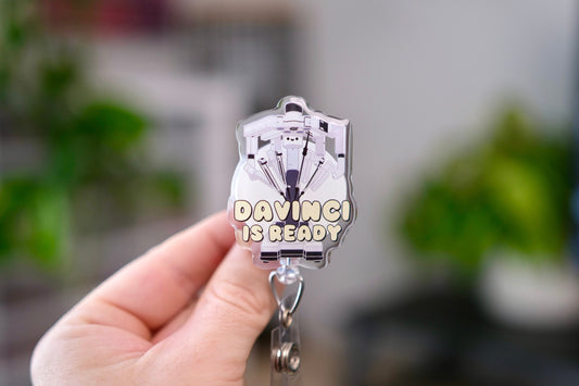 Personalized Davinci Robot Acrylic Nurse Badge Reel