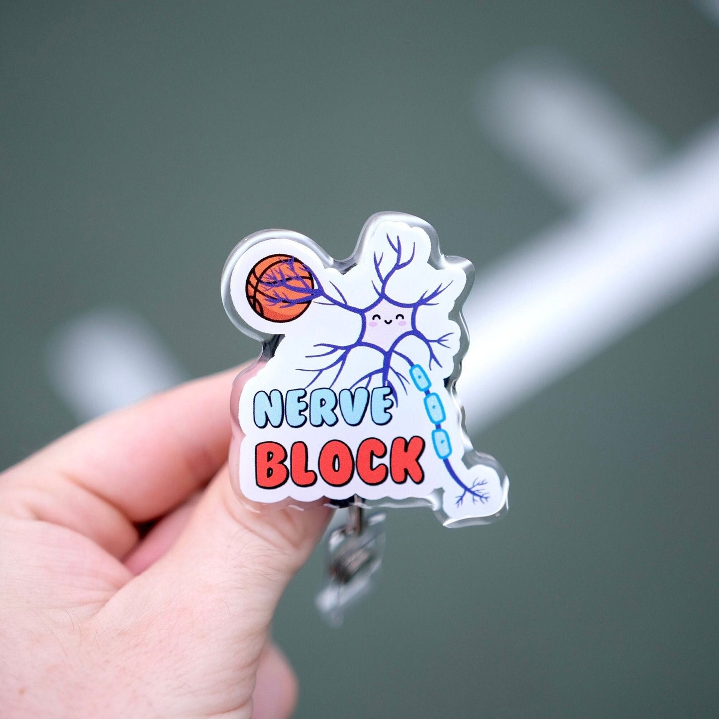 Personalized Nerve Block Nurse Badge Reel, Kawaii Badge Reel