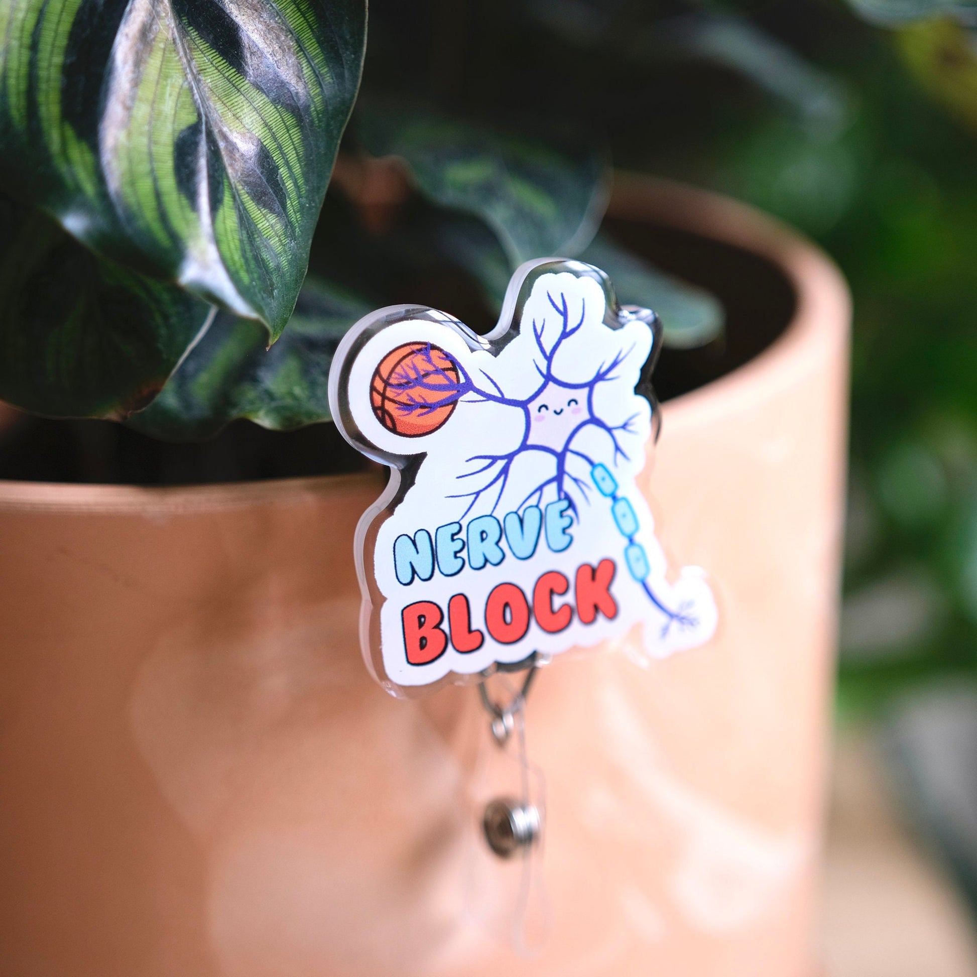 Personalized Nerve Block Nurse Badge Reel, Kawaii Badge Reel