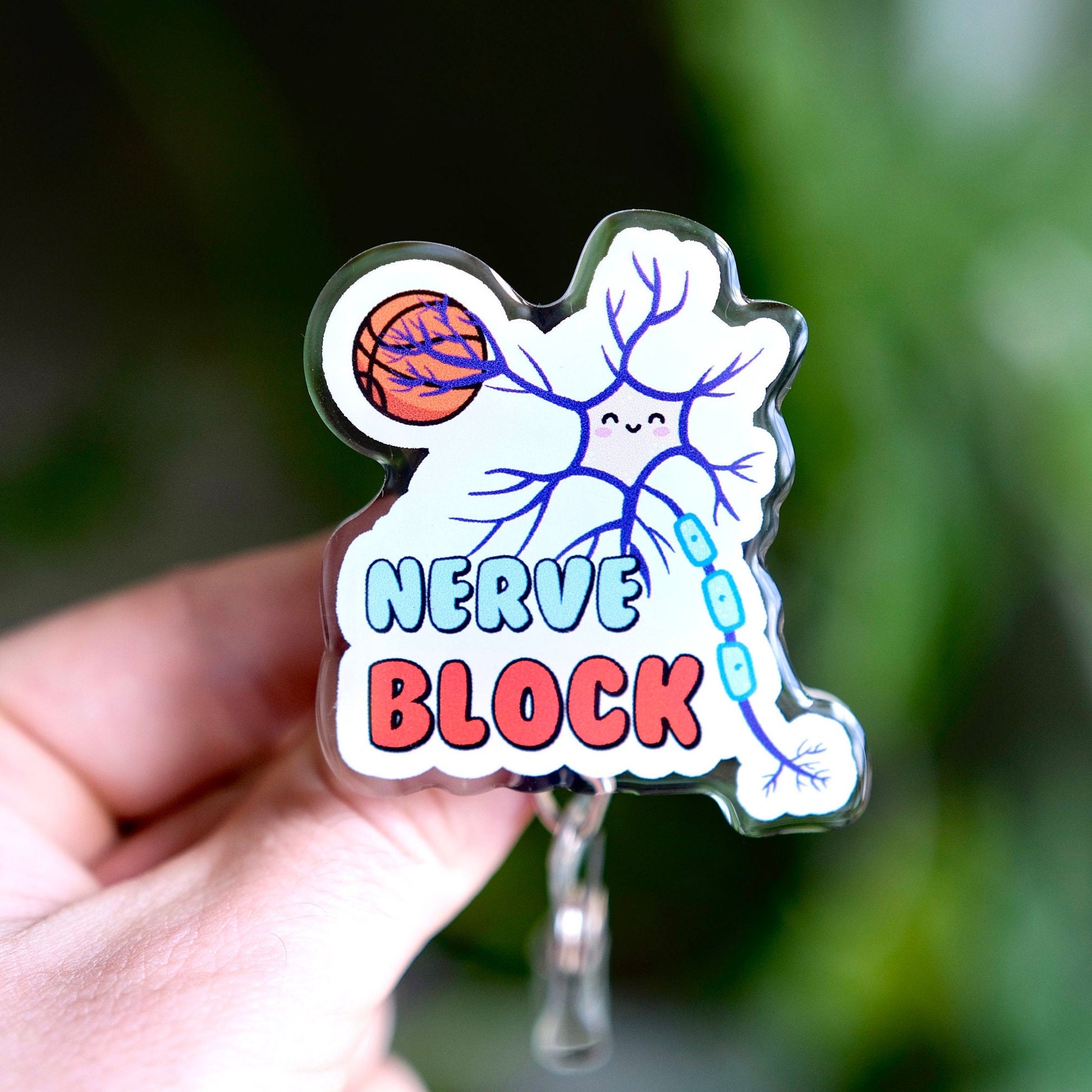 Personalized Nerve Block Nurse Badge Reel, Kawaii Badge Reel
