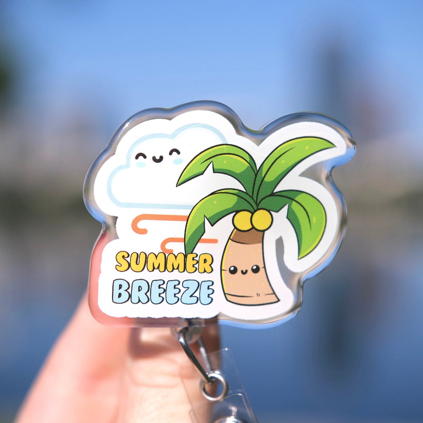 Personalized Summer Breeze Badge Reel, Nursing Badge Reel