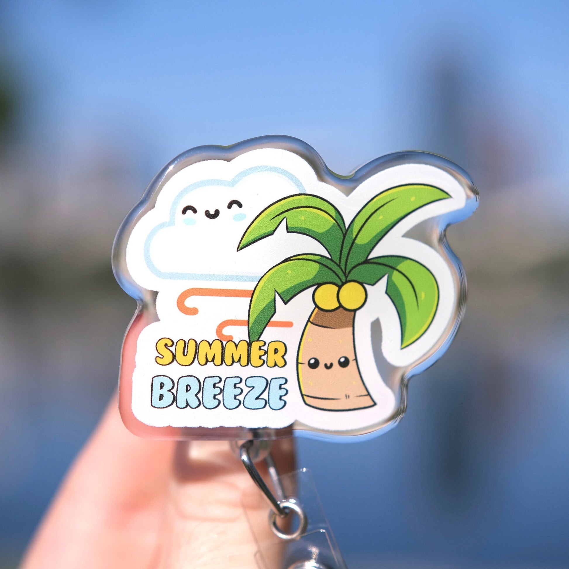 Personalized Summer Breeze Badge Reel, Nursing Badge Reel