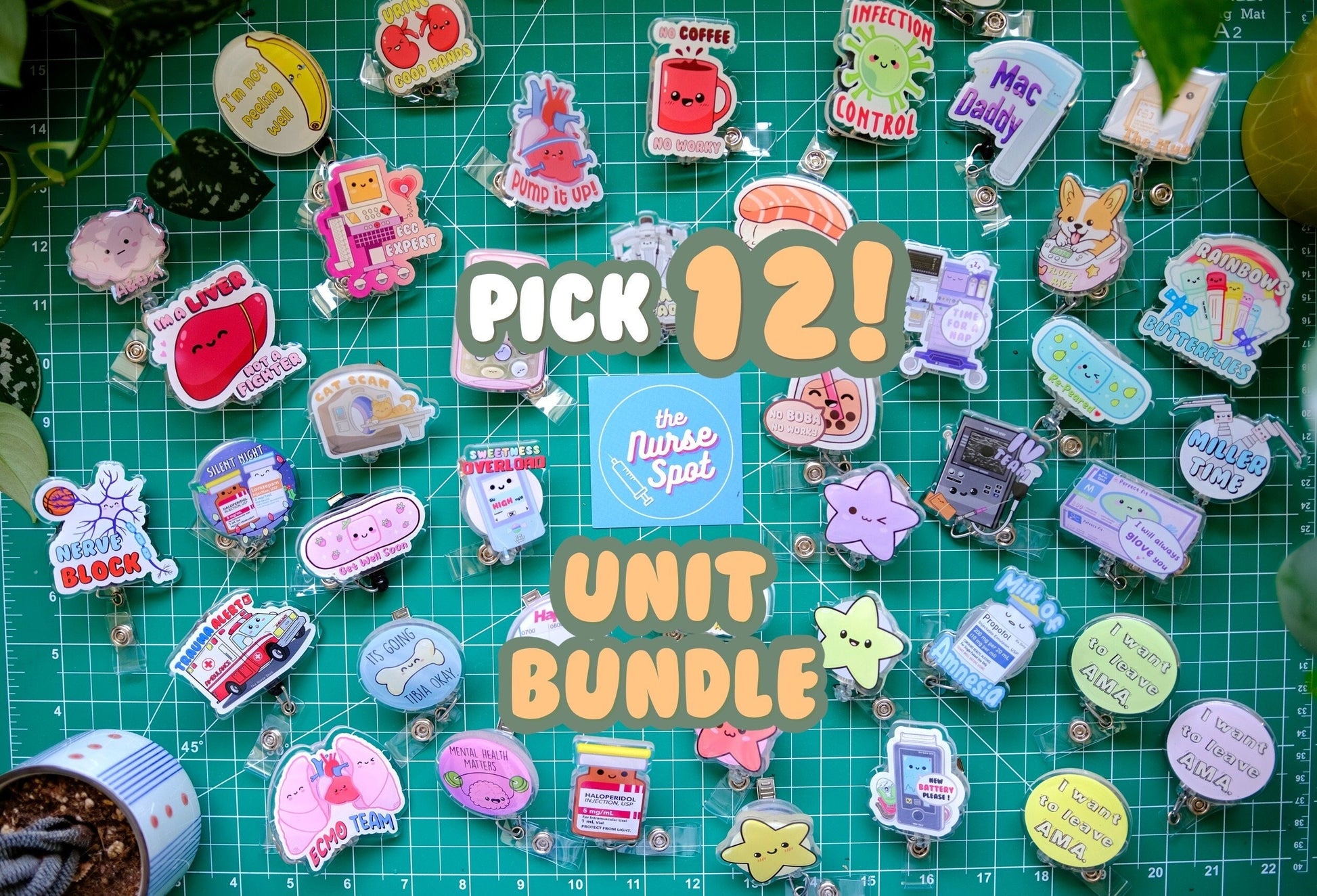 Pick 12 Cute Nurse Badge Reels - Unit Bundle