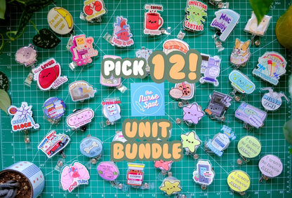 Pick 12 Cute Nurse Badge Reels - Unit Bundle