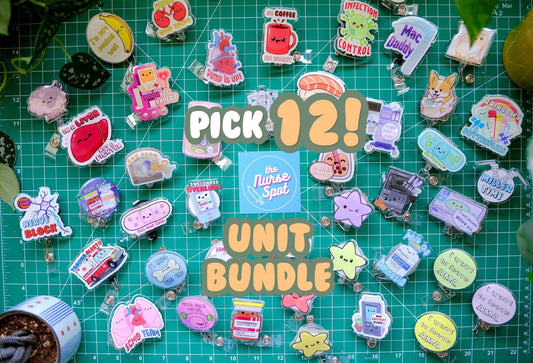 Pick 12 Cute Nurse Badge Reels - Unit Bundle
