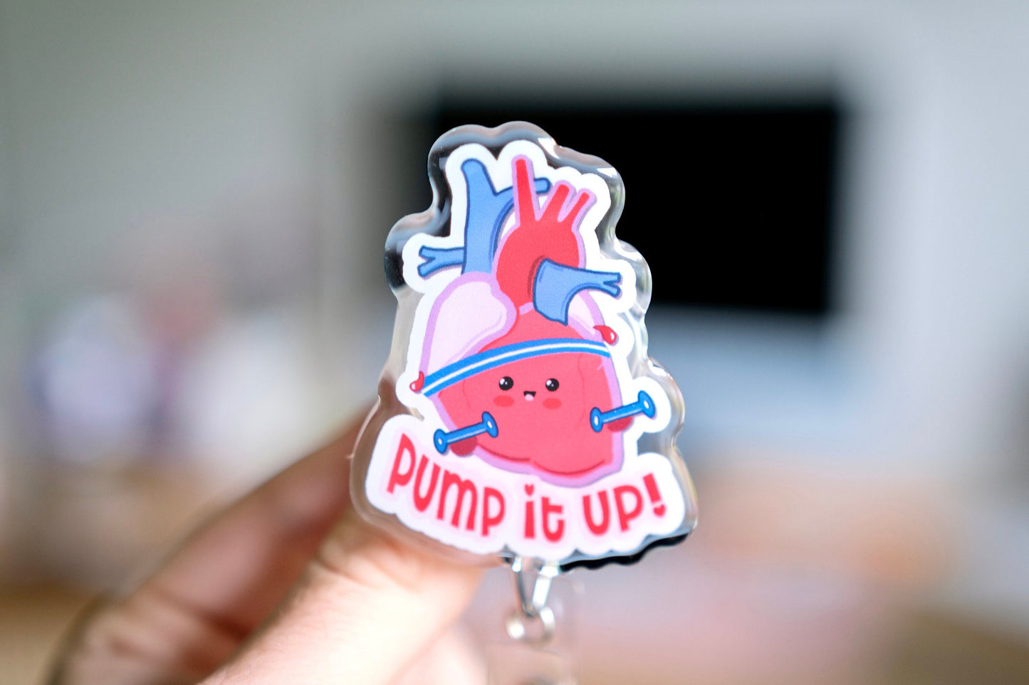 Pump it Up Badge Reel - Cute Nurse Badge Reel