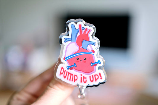 Pump it Up Badge Reel - Cute Nurse Badge Reel