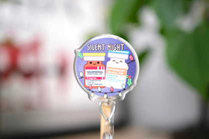 Silent Night Badge Reel, Christmas Badge Reel, Nursing Badge Reel