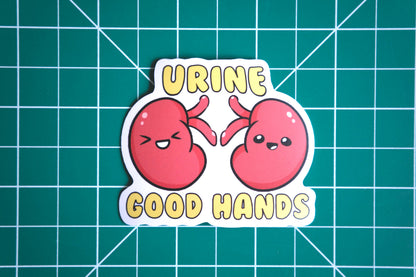 Urine Good Hands Vinyl Sticker, Funny Healthcare Stickers
