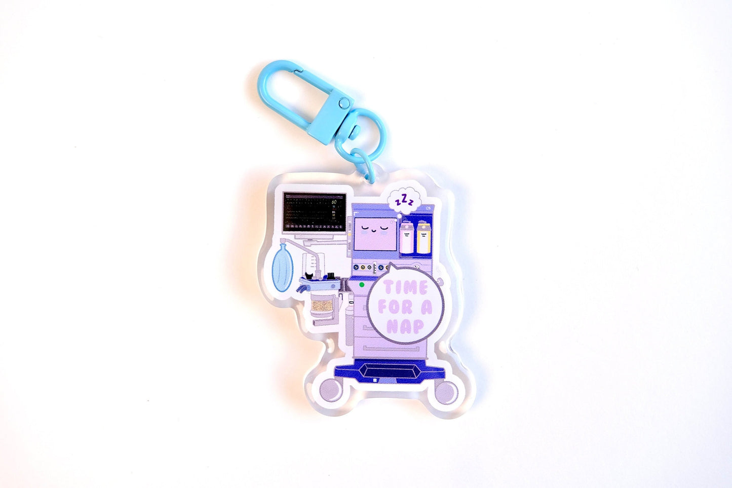 Anesthesia Machine Keychain, Cute Nurse Pin, Nursing Keychain, CRNA, SRNA, Anesthesia Gifts, RN, Kawaii Keychain