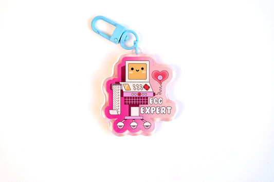 ECG Machine Keychain, Cute Nurse Pin, Nursing Keychain, Nursing Student Gifts, RN, LPN, Kawaii Keychain, Cardiac Nurse