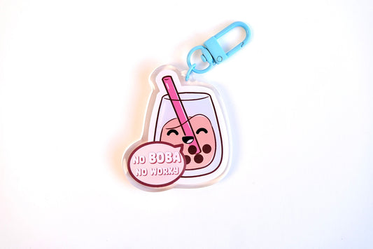 No Boba, No Worky Keychain, Cute Nurse Pin, Nursing Keychain, Nursing Student Gifts, RN, LPN, Kawaii Keychain